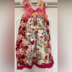 Girls custom made boutique valentines dress sz 8 worn once